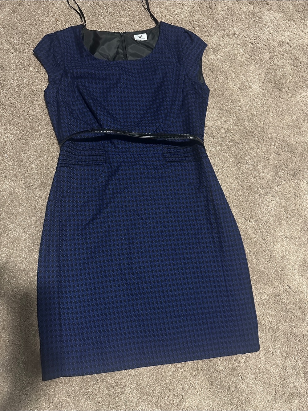 Worthington Textured Cap-Sleeve Sheath Dress